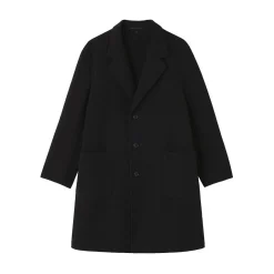 Hot Muji Abrigo Chesterfield de mezcla de lana merina para hombre