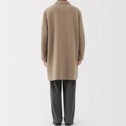 Hot Muji Abrigo Chesterfield de mezcla de lana merina para hombre