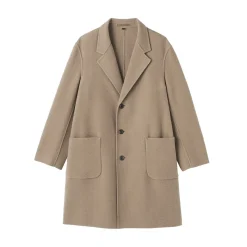 Hot Muji Abrigo Chesterfield de mezcla de lana merina para hombre