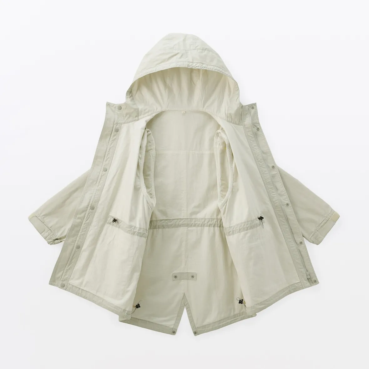 Online Muji Abrigo con capucha de algodón ligero para hombre