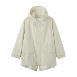Online Muji Abrigo con capucha de algodón ligero para hombre