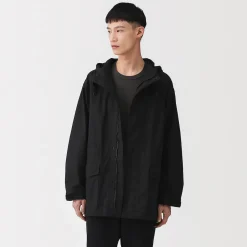 Online Muji Abrigo con capucha de algodón ligero para hombre