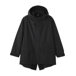 Online Muji Abrigo con capucha de algodón ligero para hombre