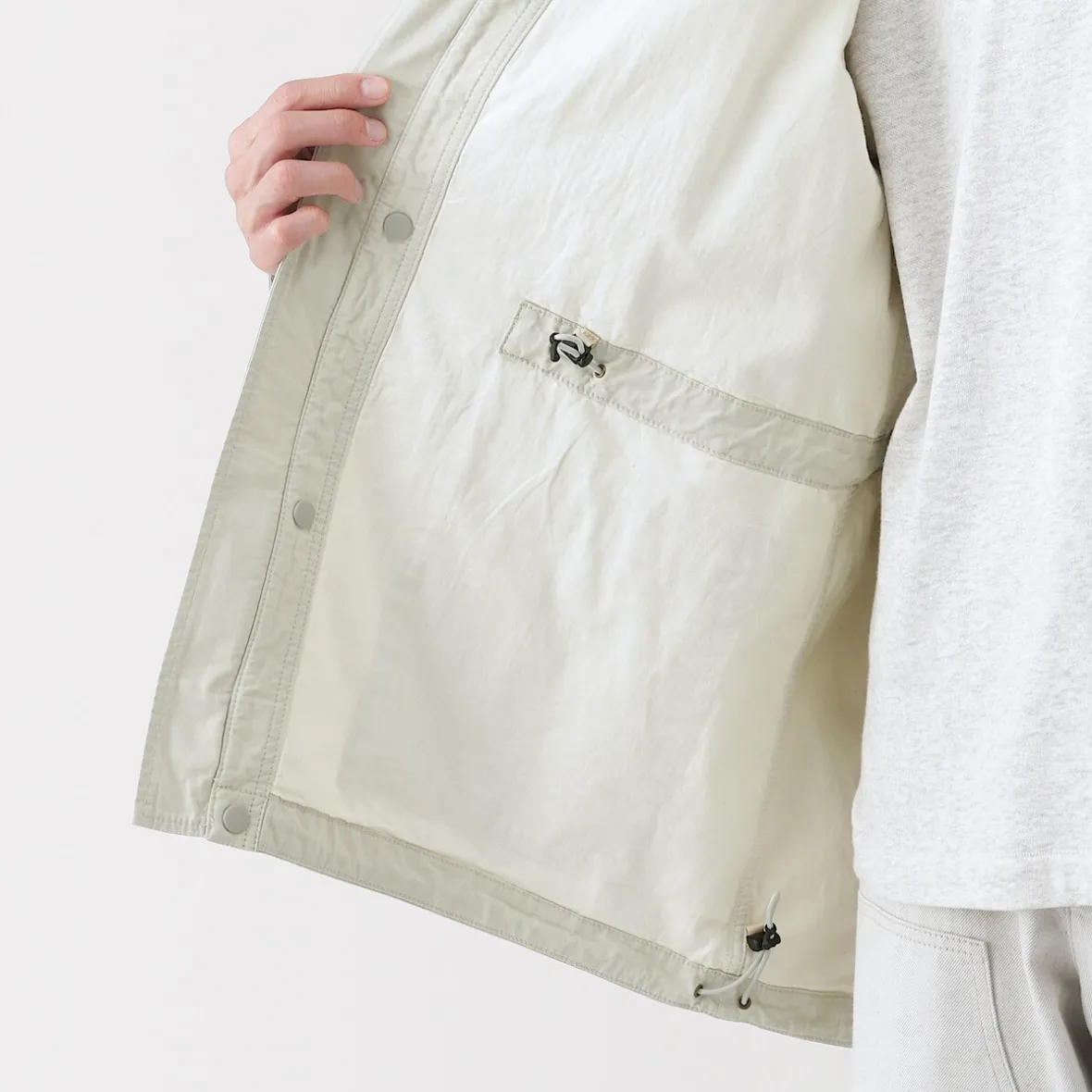 Online Muji Abrigo con capucha de algodón ligero para hombre