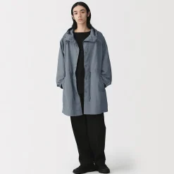 Hot Muji Abrigo con capucha de nailon reciclado repelente al agua para hombre