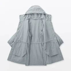 Hot Muji Abrigo con capucha de nailon reciclado repelente al agua para hombre