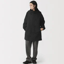 Hot Muji Abrigo con capucha de nailon reciclado repelente al agua para hombre