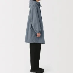 Hot Muji Abrigo con capucha de nailon reciclado repelente al agua para hombre