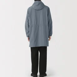 Hot Muji Abrigo con capucha de nailon reciclado repelente al agua para hombre