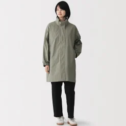 Sale Muji Abrigo con capucha extraíble y repelente al agua para mujer