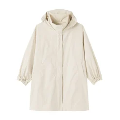 Sale Muji Abrigo con capucha extraíble y repelente al agua para mujer