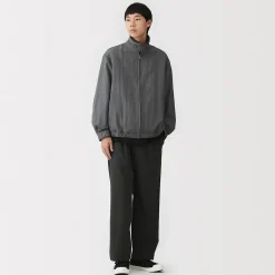 Muji Abrigo con cremallera de nailon reciclado impermeable para hombre