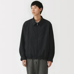 Muji Abrigo con cremallera de nailon reciclado impermeable para hombre