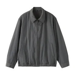 Muji Abrigo con cremallera de nailon reciclado impermeable para hombre