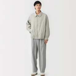 Muji Abrigo con cremallera de nailon reciclado impermeable para hombre