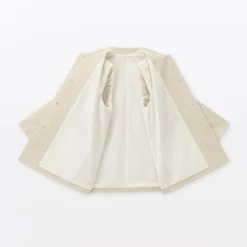 Hot Muji Abrigo con cuello alto en sarga de algodón repelente al agua para mujer