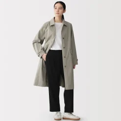 Muji Abrigo con cuello alzado repelente al agua para mujer