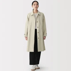 Muji Abrigo con cuello alzado repelente al agua para mujer