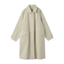 Muji Abrigo con cuello alzado repelente al agua para mujer