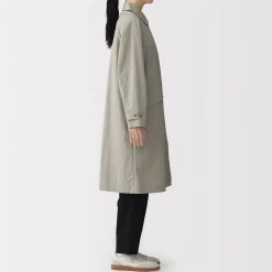 Muji Abrigo con cuello alzado repelente al agua para mujer