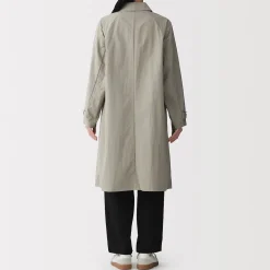 Muji Abrigo con cuello alzado repelente al agua para mujer