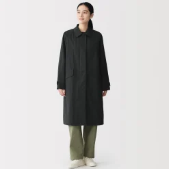Muji Abrigo con cuello alzado repelente al agua para mujer