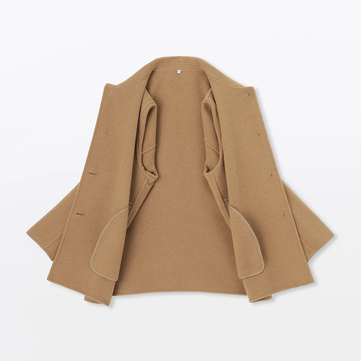 New Muji Abrigo corto de mezcla de lana merino para mujer