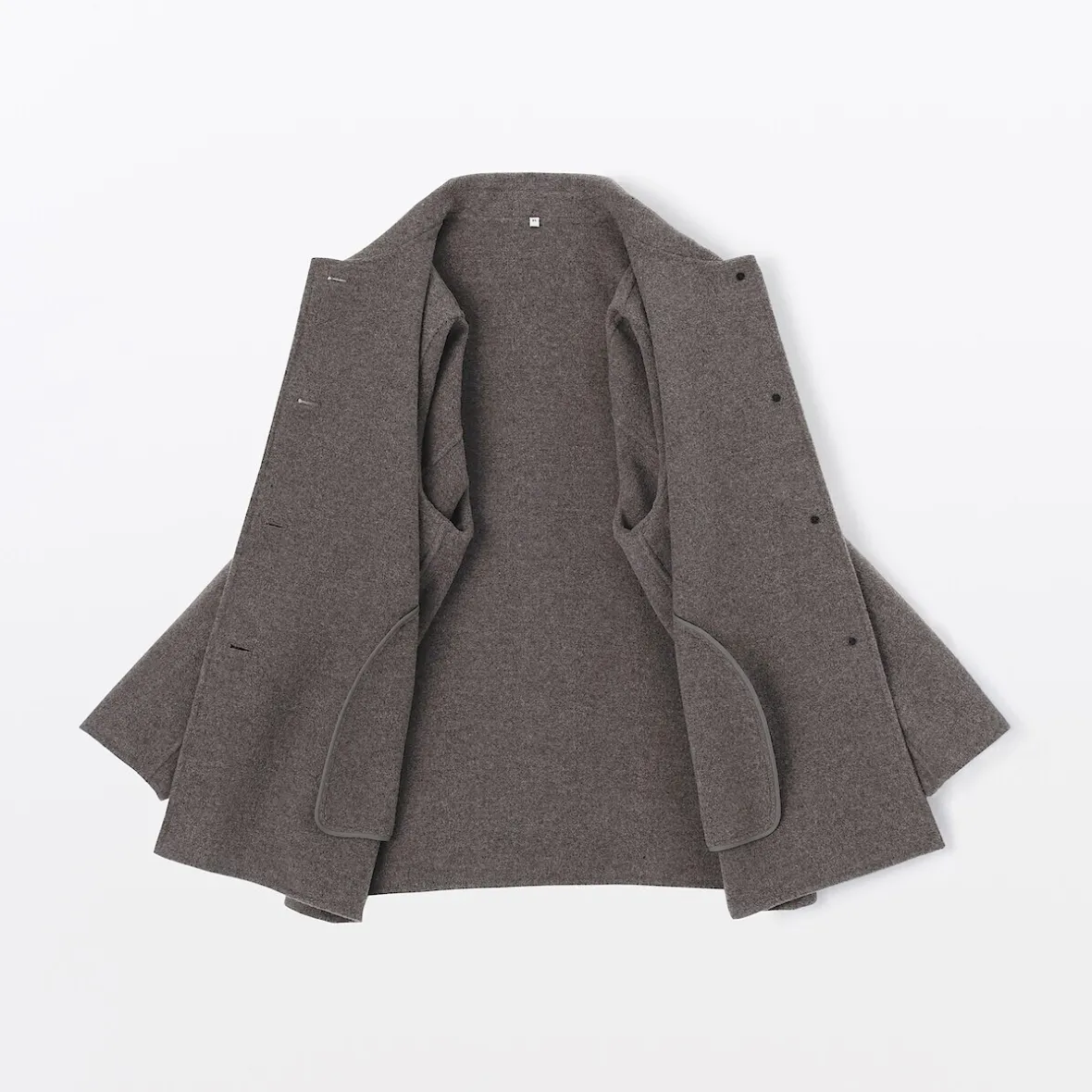 New Muji Abrigo corto de mezcla de lana merino para mujer