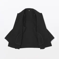 New Muji Abrigo corto de mezcla de lana merino para mujer