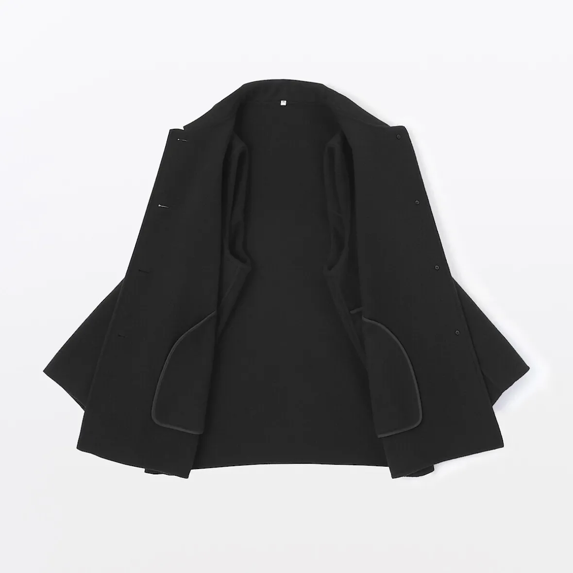 New Muji Abrigo corto de mezcla de lana merino para mujer