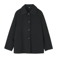 New Muji Abrigo corto de mezcla de lana merino para mujer