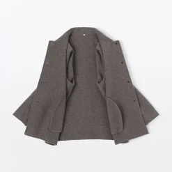 New Muji Abrigo corto de mezcla de lana merino para mujer