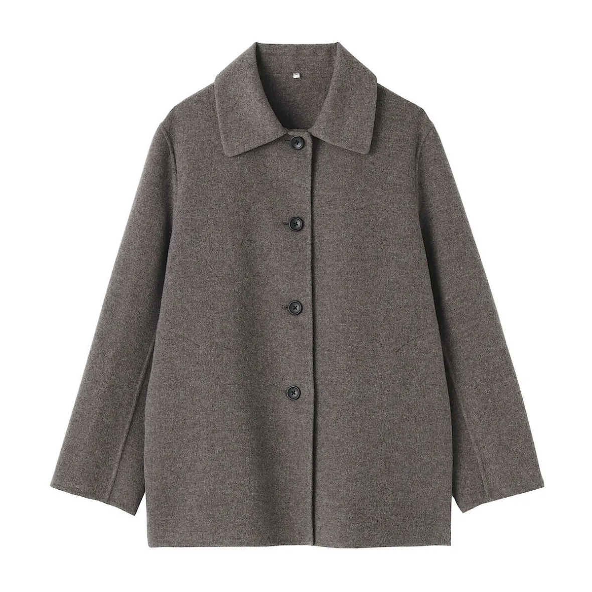 New Muji Abrigo corto de mezcla de lana merino para mujer