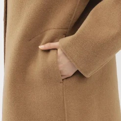 New Muji Abrigo corto de mezcla de lana merino para mujer