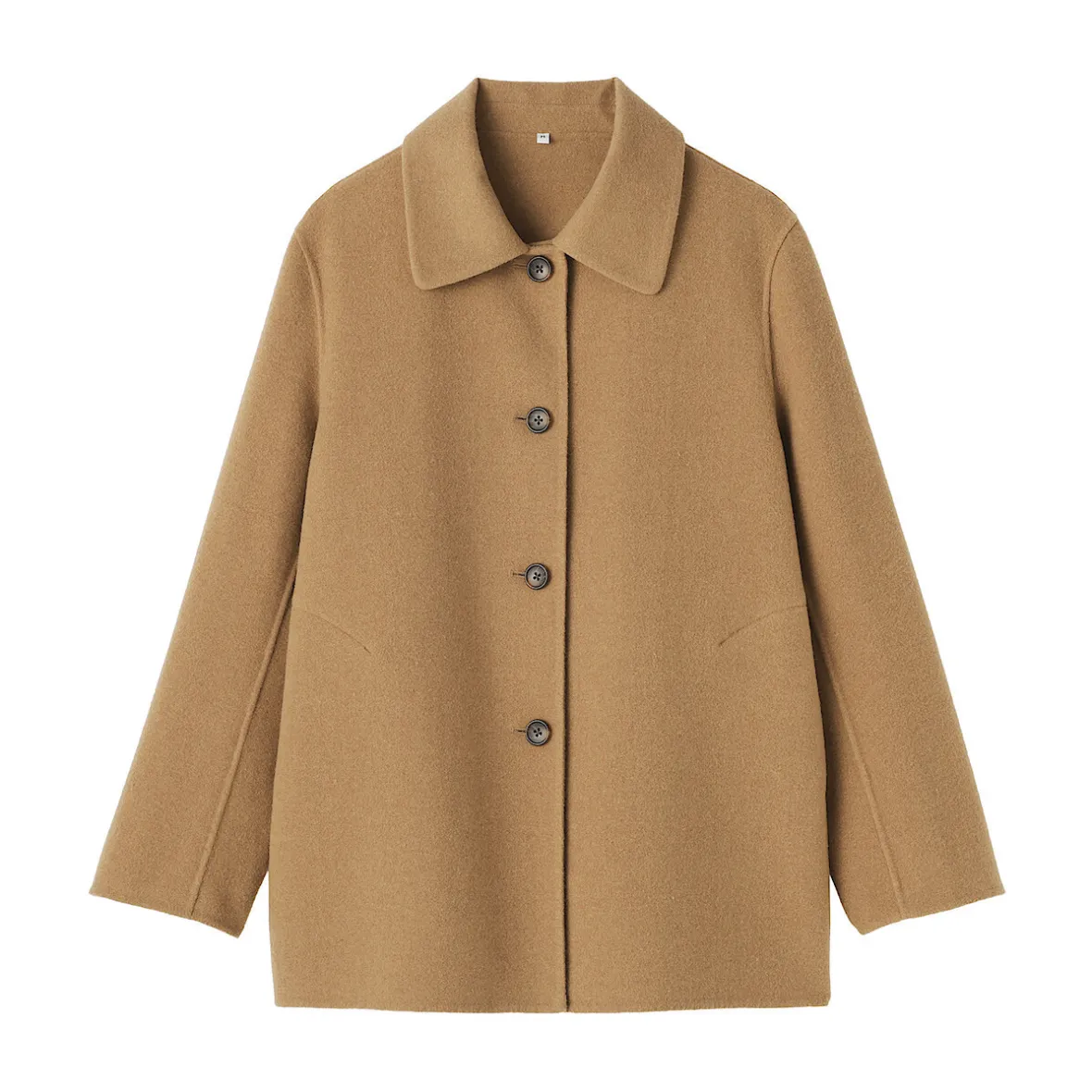 New Muji Abrigo corto de mezcla de lana merino para mujer
