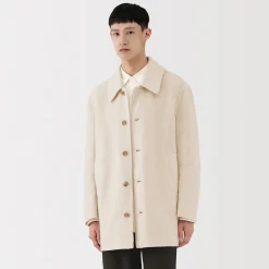 Clearance Muji Abrigo de botonadura simple en mezcla de cachemira reciclada para hombre