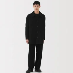 Clearance Muji Abrigo de botonadura simple en mezcla de cachemira reciclada para hombre