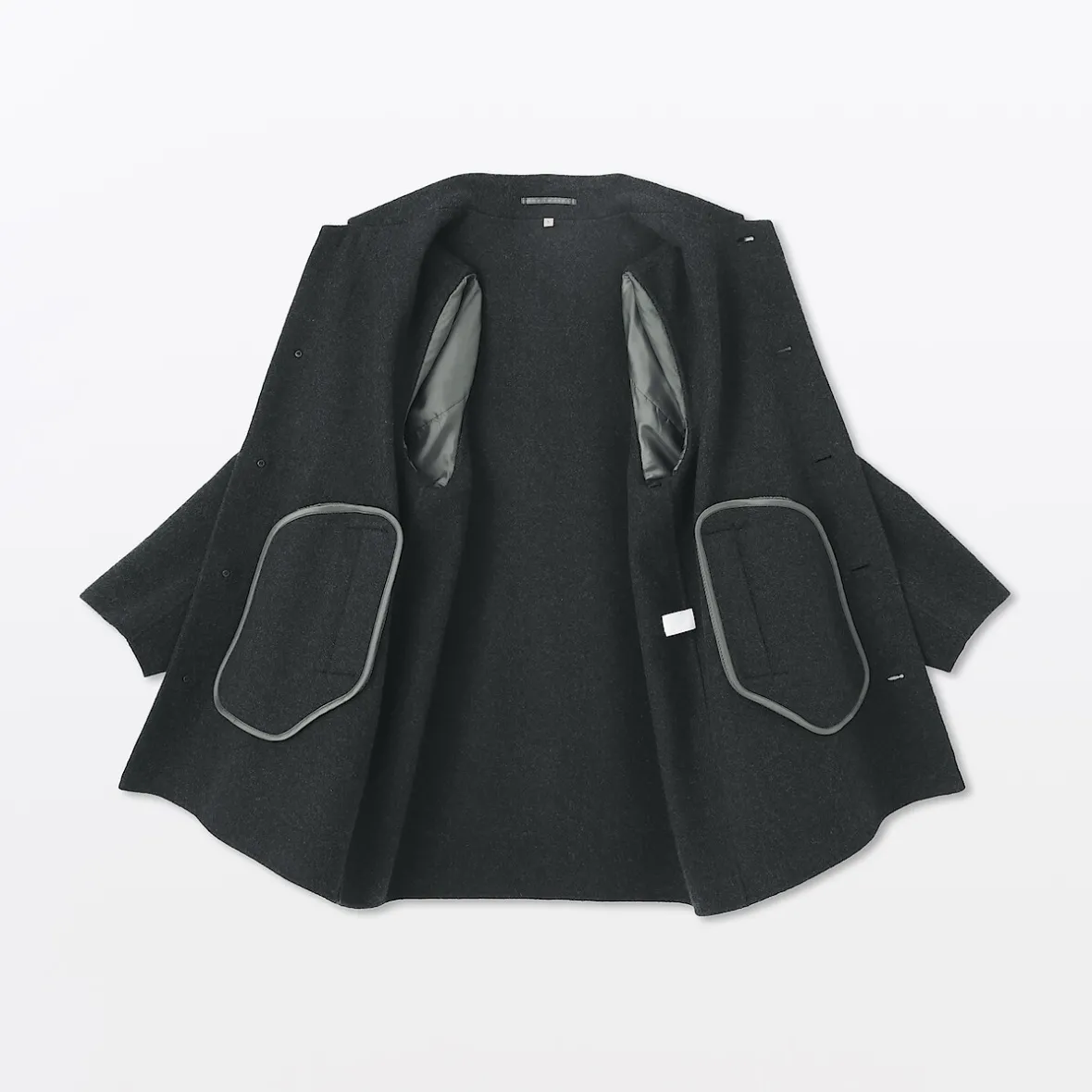 Clearance Muji Abrigo de botonadura simple en mezcla de cachemira reciclada para hombre