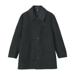 Clearance Muji Abrigo de botonadura simple en mezcla de cachemira reciclada para hombre