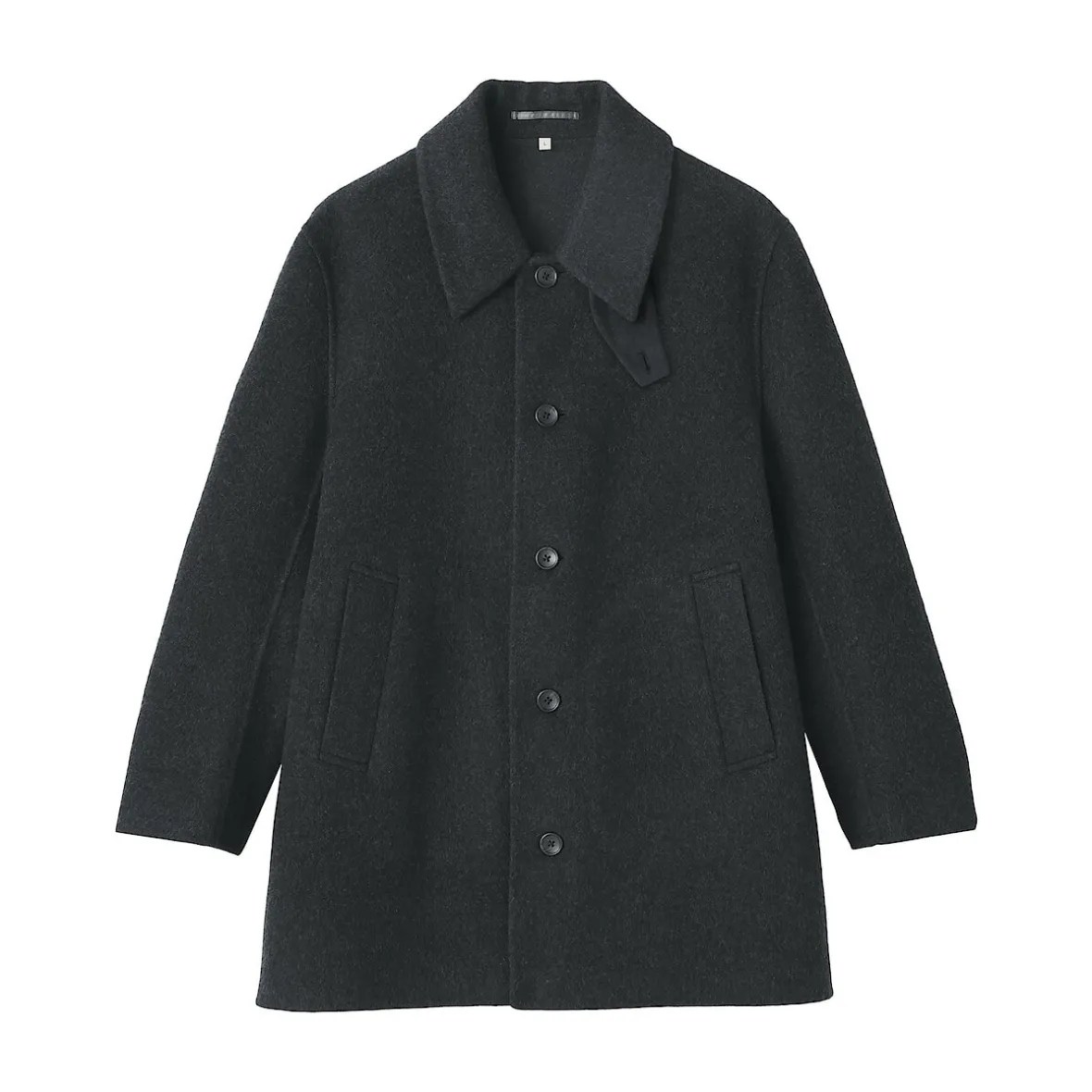 Clearance Muji Abrigo de botonadura simple en mezcla de cachemira reciclada para hombre