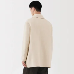 Clearance Muji Abrigo de botonadura simple en mezcla de cachemira reciclada para hombre