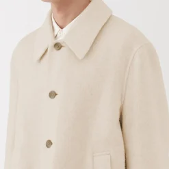 Clearance Muji Abrigo de botonadura simple en mezcla de cachemira reciclada para hombre