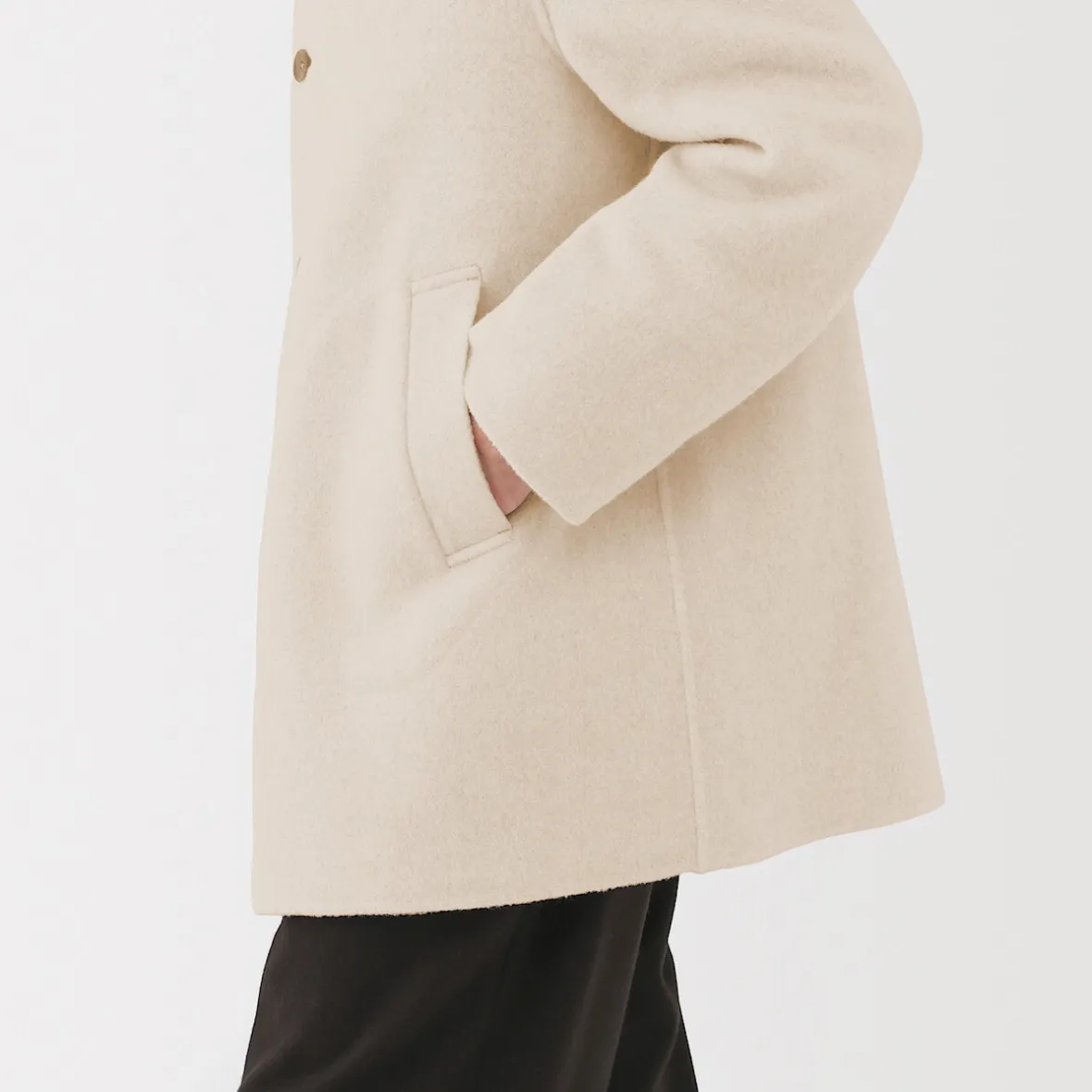 Clearance Muji Abrigo de botonadura simple en mezcla de cachemira reciclada para hombre