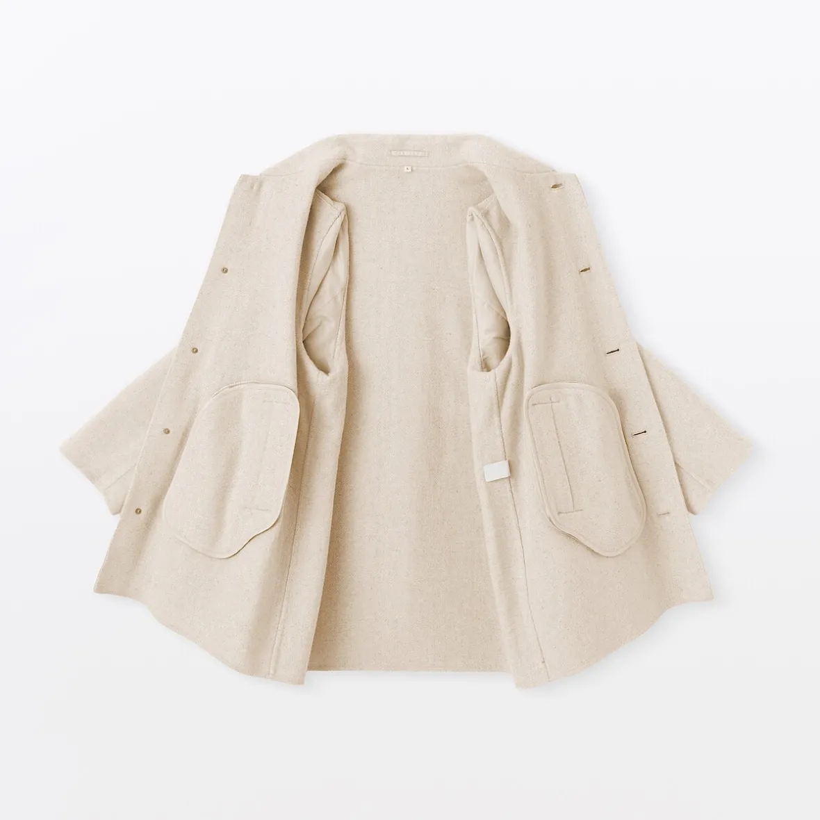Clearance Muji Abrigo de botonadura simple en mezcla de cachemira reciclada para hombre