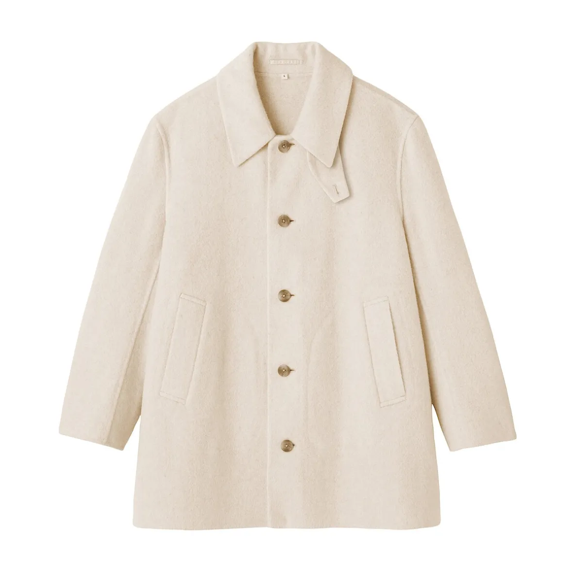 Clearance Muji Abrigo de botonadura simple en mezcla de cachemira reciclada para hombre