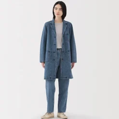 Outlet Muji Abrigo vaquero de mezcla de capoc para mujer