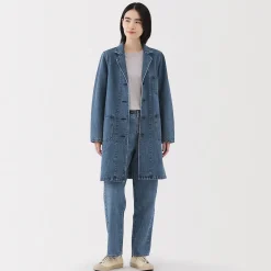 Outlet Muji Abrigo vaquero de mezcla de capoc para mujer