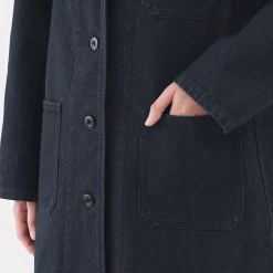 Outlet Muji Abrigo vaquero de mezcla de capoc para mujer