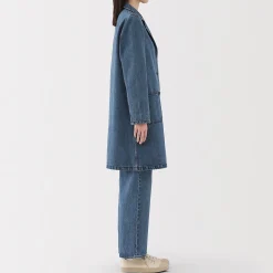 Outlet Muji Abrigo vaquero de mezcla de capoc para mujer