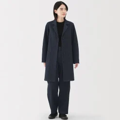 Outlet Muji Abrigo vaquero de mezcla de capoc para mujer